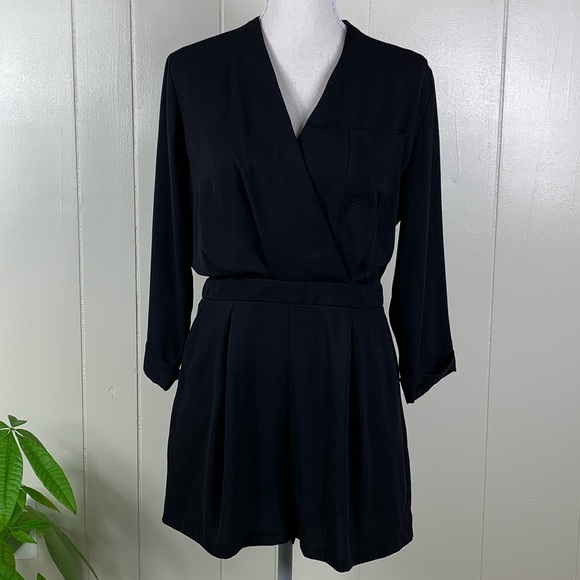Topshop Pants - Topshop Black Wrap Front Romper-Size 8